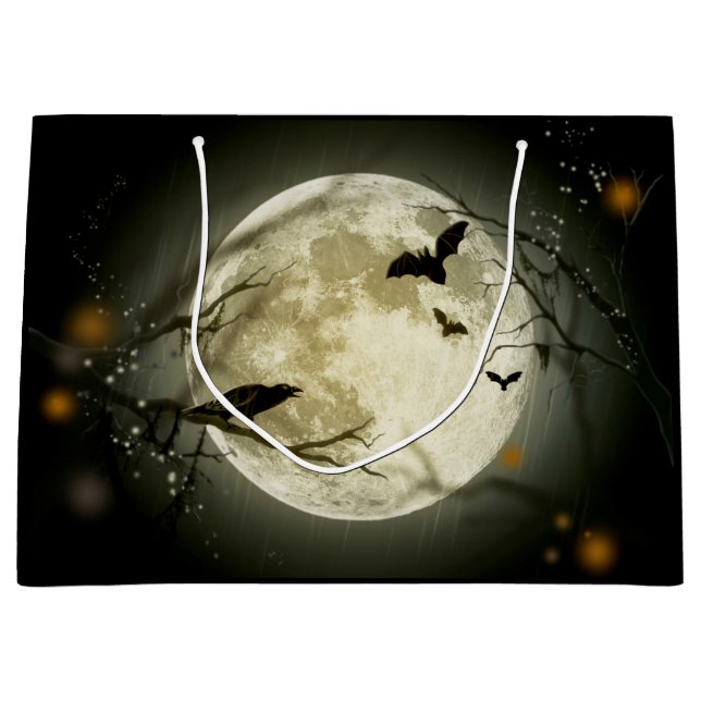 Grand Sac Cadeau Pleine lune d'Halloween (Devant)
