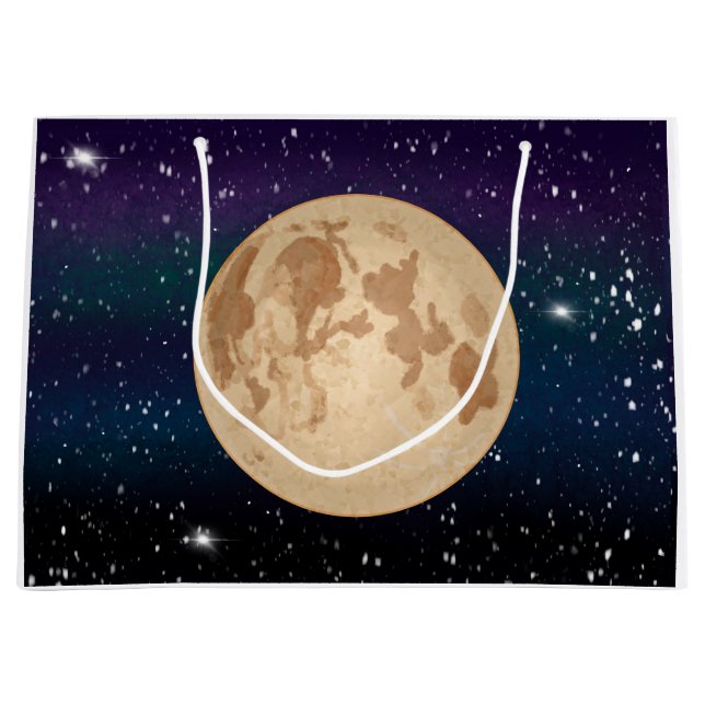Grand Sac Cadeau Pleine lune sur la main étoilée (Devant)