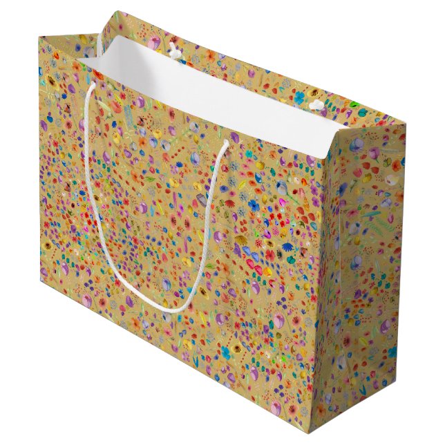 Grand Sac Cadeau Pluie de fleurs (Devant Angle)