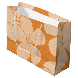 Grand Sac Cadeau Plumerias de motif d'impression hawaïen moderne