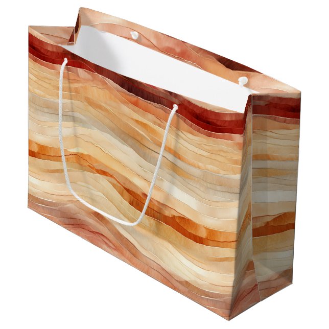 Grand Sac Cadeau Poeach Dusty Cream Waves Birthday (Devant Angle)