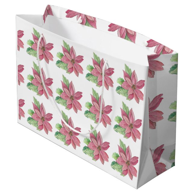Grand Sac Cadeau Poinsettia (Dos Angle)