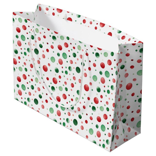 Grand Sac Cadeau Points de Noël (Dos Angle)