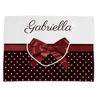 Grand Sac Cadeau Pois et Bow