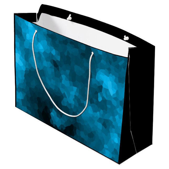 Grand Sac Cadeau Polygone bleu (Dos Angle)