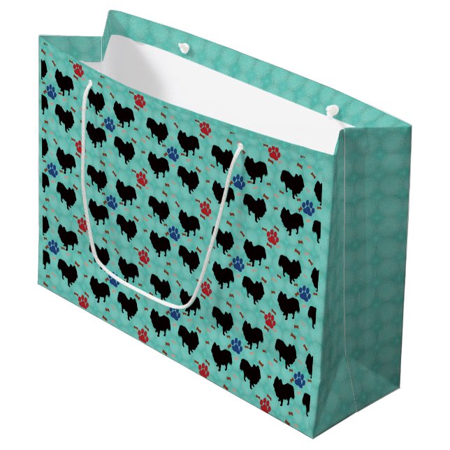 Grand Sac Cadeau Pom d'ombre (Devant Angle)
