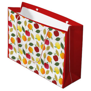 Grand Sac Cadeau Pommes et Feuilles