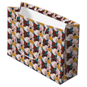 Grand Sac Cadeau Porcs avec le motif de casquettes