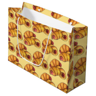 Grand Sac Cadeau Porcs dans une couverture Croissant Rouleau Hot Ch