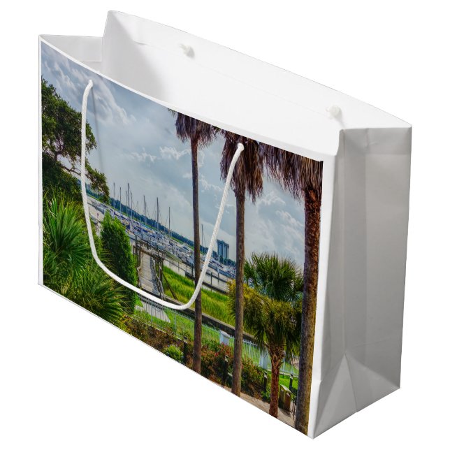 Grand Sac Cadeau Port de Charleston (Devant Angle)