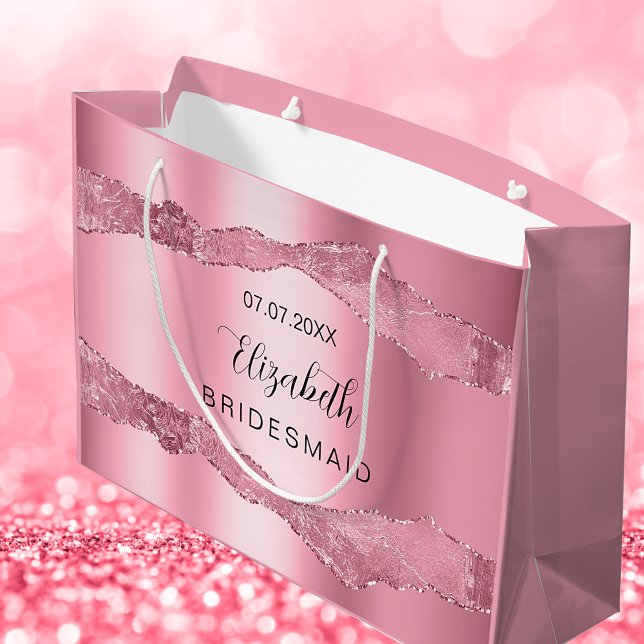 Grand Sac Cadeau Porte rose nom élégant femme de ménage (Créateur téléchargé)