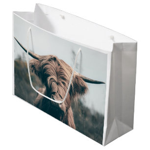 Grand Sac Cadeau Portrait de vache Highland