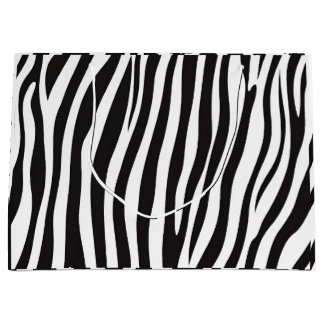 Grand Sac Cadeau Poster de animal Zèbre noir et blanc