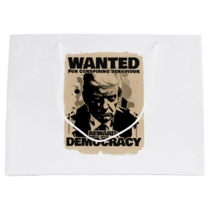 Grand Sac Cadeau Poster Recherché Donald Trump - Compte Géorgie