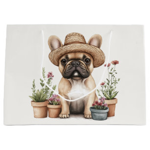 Grand Sac Cadeau Pots de fleurs de jardinage de Bulldog