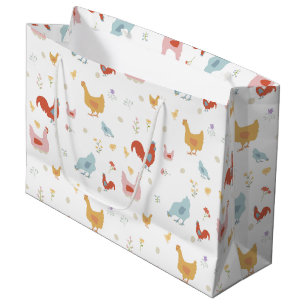 Grand Sac Cadeau Poulets Mignons Poules et Poussins