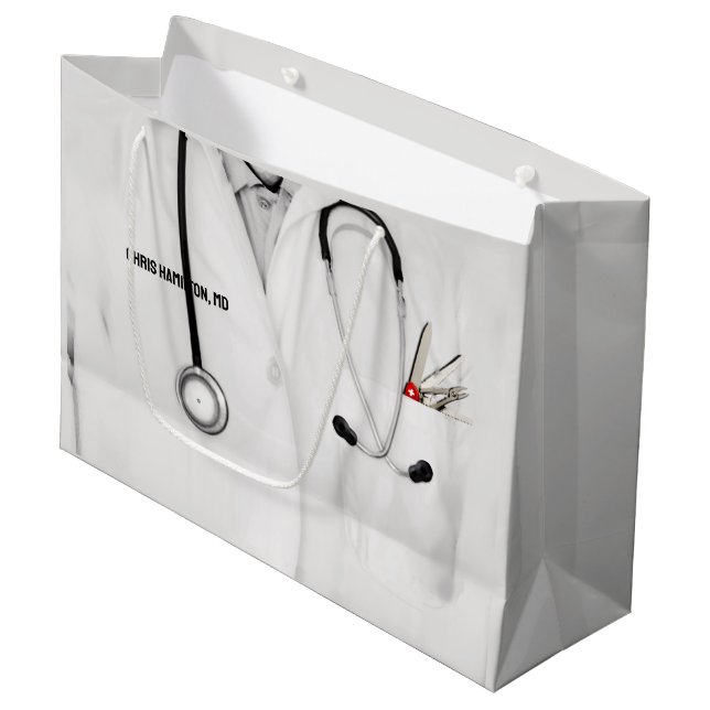 Grand sac cadeau pour les diplômés Médicale School (Devant Angle)