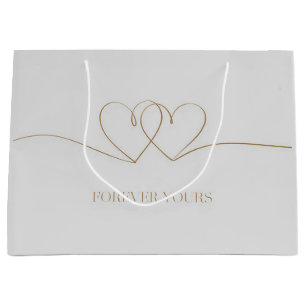 Grand Sac Cadeau Pour toujours : Coeurs interconnectés Design