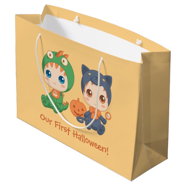 Grand Sac Cadeau Premier bébé d'Halloween (Dos Angle)