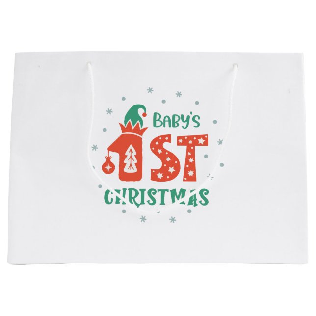Grand Sac Cadeau Premier Noël du bébé (Devant)