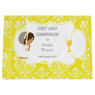 Grand Sac Cadeau Première communion afro-américain Merci