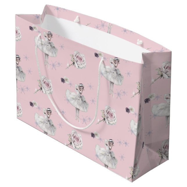 Grand Sac Cadeau Prima Ballerina Swan et Roses (Dos Angle)