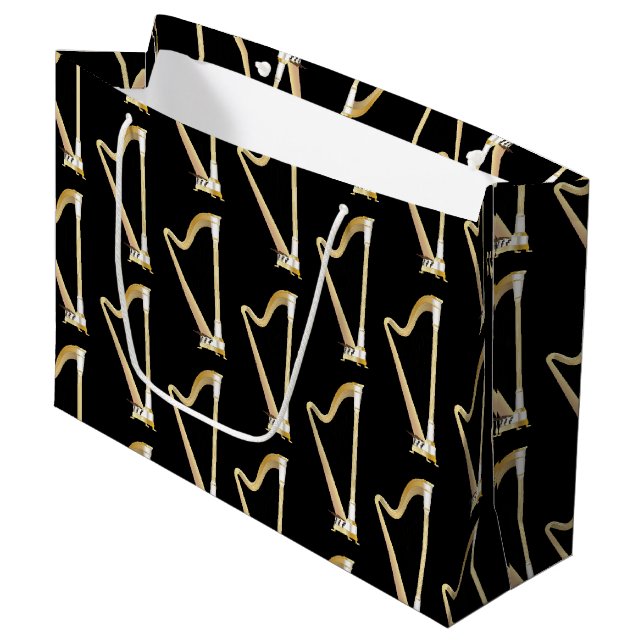 Grand Sac Cadeau Professeur de musique musicale de Harp (Devant Angle)