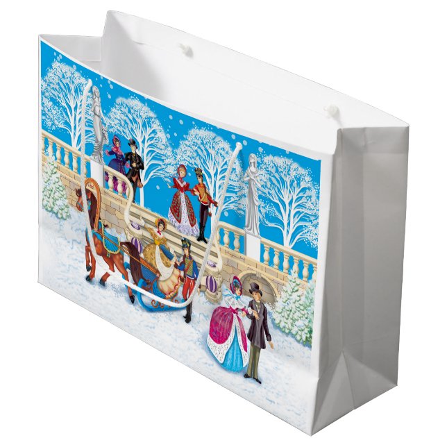 Grand Sac Cadeau Promenade hivernale (Devant Angle)