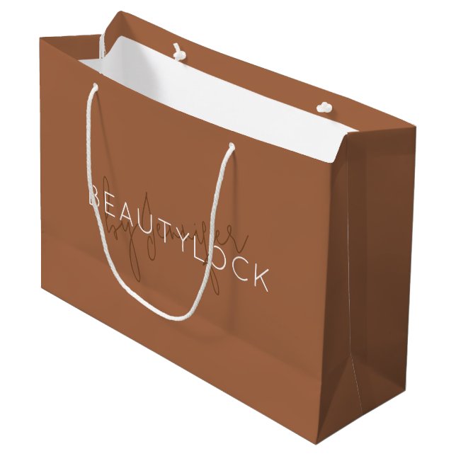 Grand Sac Cadeau Promotion d'entreprise moderne / Shopping Brown (Devant Angle)