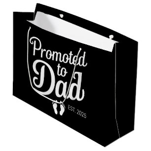 Grand Sac Cadeau Promu Papa EST 2025 Drôle Futur Papa