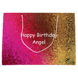 Grand Sac Cadeau Purple & Gold Shade Joyeux Anniversaire Nom