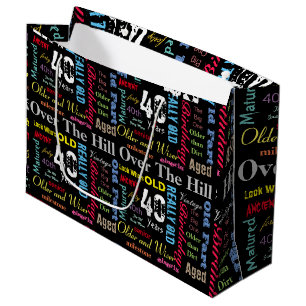 Grand Sac Cadeau quarantième Étape importante du joyeux