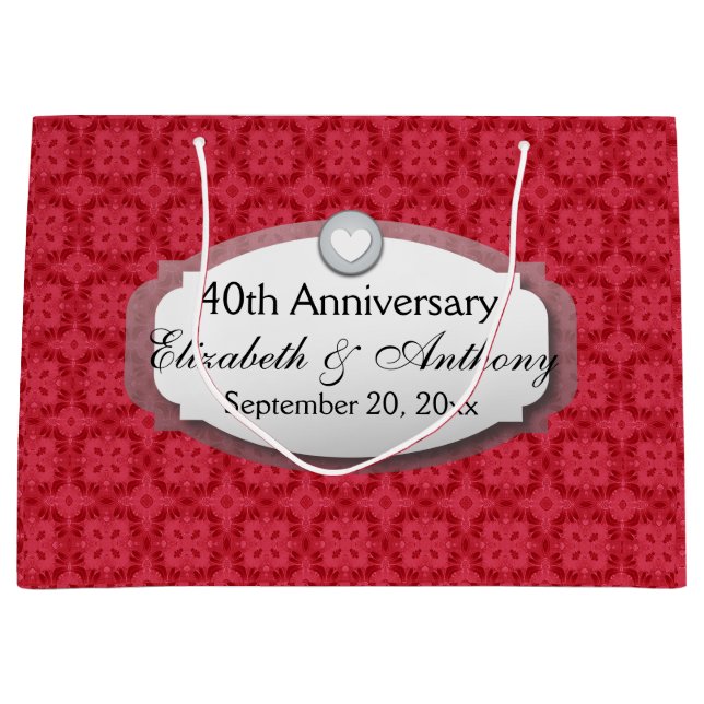 Grand Sac Cadeau quarantième Rouge rouge Z06 d'anniversaire de (Devant)