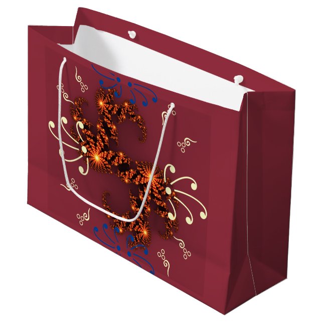 Grand Sac Cadeau Que votre Noël soit joyeux et lumineux  (Devant Angle)
