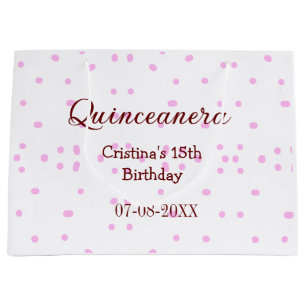Grand Sac Cadeau Quinceanera anos 15e anniversaire ajouter nom poin