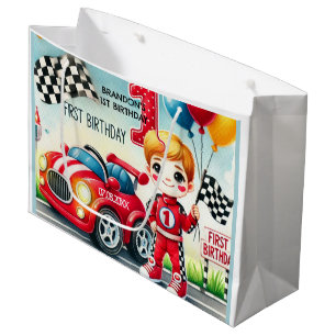 Grand Sac Cadeau Racing Car Boy 1er anniversaire