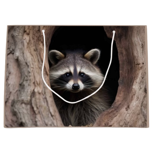 Grand Sac Cadeau Racon dans la grotte des arbres (Devant)