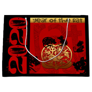 Grand Sac Cadeau Rat Chinois coutume Nouvel An Zodiac Bithday LGB