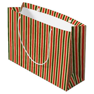 Grand Sac Cadeau Rayure vintage de Noël