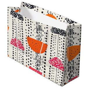 Grand Sac Cadeau Rayures de tranches de citrus gras (5)