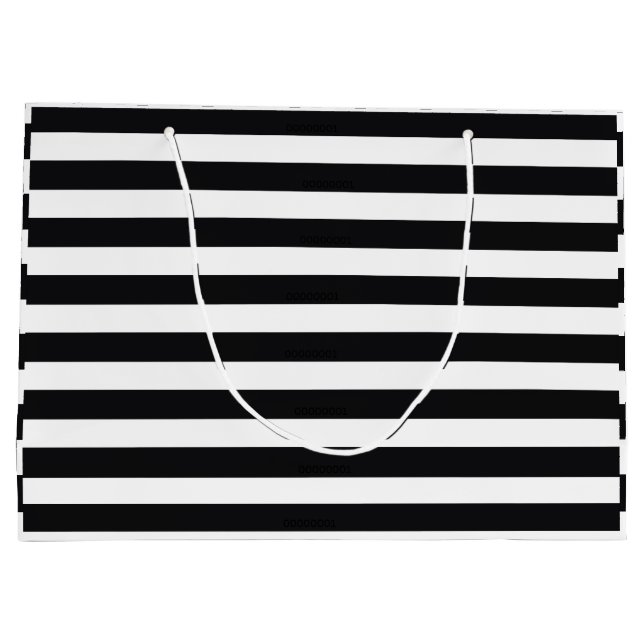 Grand Sac Cadeau rayures noir et blanc (Dos)