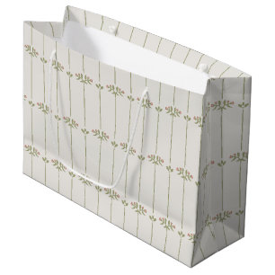 Grand Sac Cadeau Rayures traditionnelles botaniques victoriennes