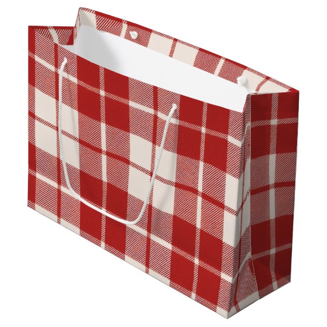 Grand Sac Cadeau Red Candy Cane (Devant Angle)