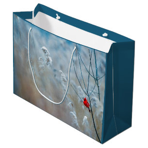 Grand Sac Cadeau Red Cardinal dans Winter Nature Photo de Christmas
