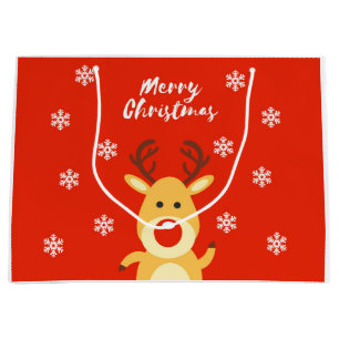 Grand Sac Cadeau Red nose deerb