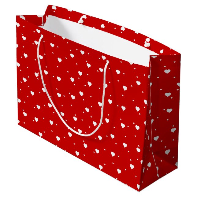 Grand Sac Cadeau Red Valentines coeur motif (Dos Angle)