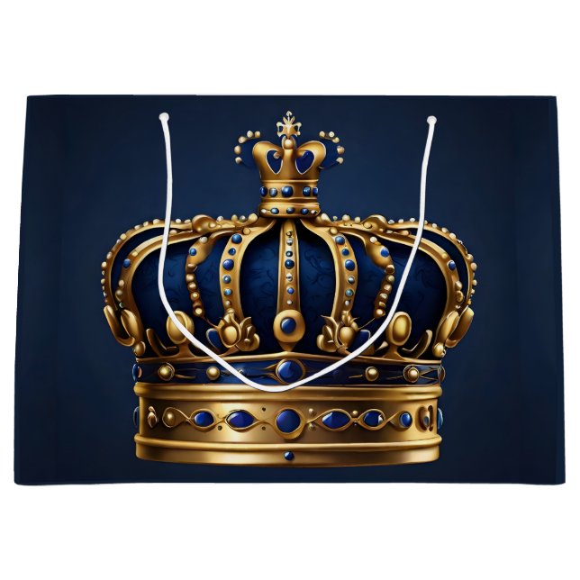 Grand Sac Cadeau Regal Blue Crown Series (Devant)