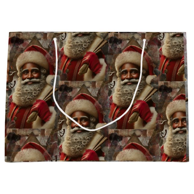 Grand Sac Cadeau Regal Père Noël avec rennes (Devant)