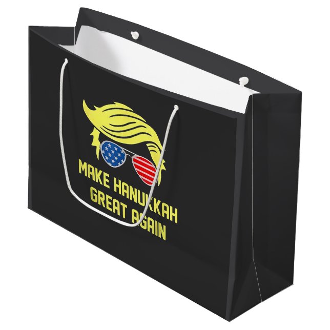Grand Sac Cadeau Rendre sa grandeur à Hanoukka Trump juif (Devant Angle)
