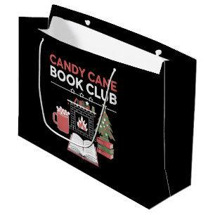 Grand Sac Cadeau Réserver Sucre de canne de Noël Book Club Bookish